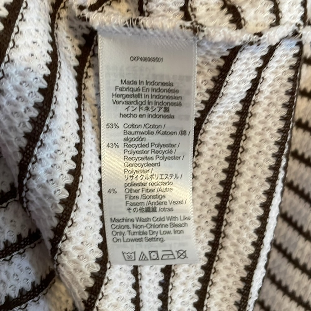 Madewell NWOT Embroidered Boxy Striped Black and White Top - Picture 4 of 6
